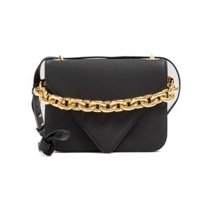 SOLD!Bottega Veneta Black Mount Leather shoulder bag